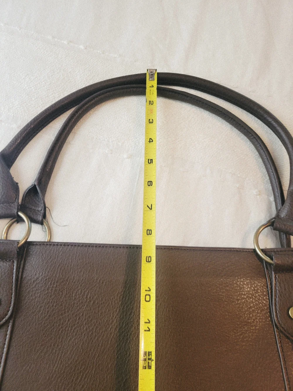 FRYE & CO. Warm Taupe Large Faux Leather Shoulder Tote Bag Purse